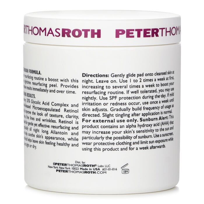 Even Smoother Glycolic Retinol Resurfacing Peel Pads 60pads by Peter Thomas Roth - Image 3