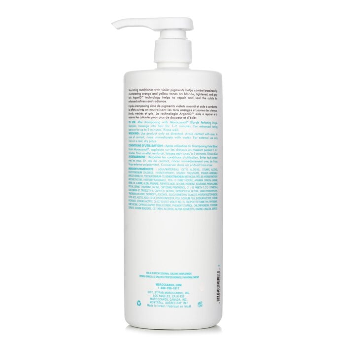 Blonde Perfecting Purple Conditioner (For Blonde, Lightened Or Grey Hair) 1000ml/33.8oz by Moroccanoil - Image 3