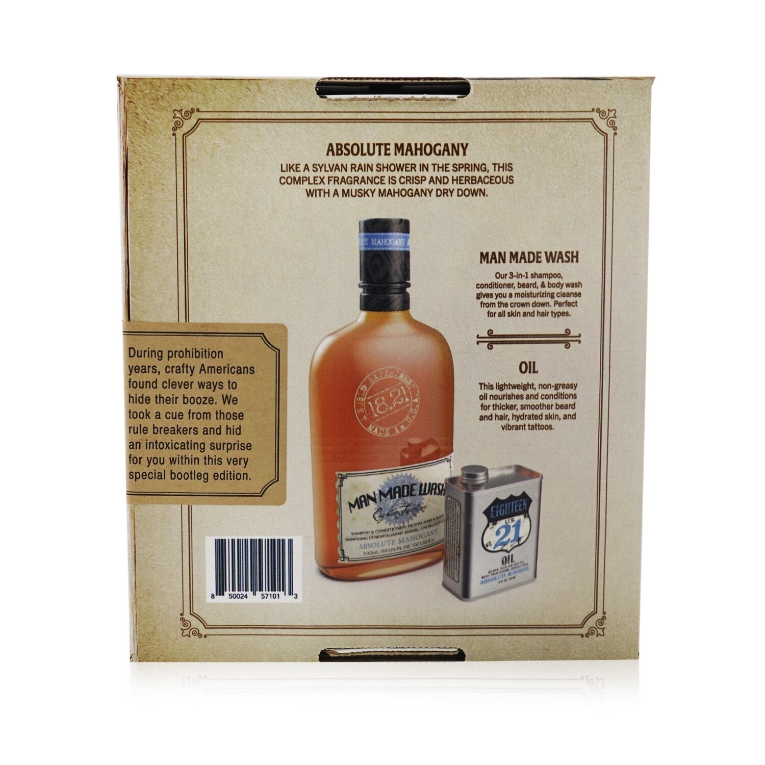 Book of Good Grooming Gift Set Volume 3: Absolute Mahogany (Wash 532ml + Oil 60ml ) by 18.21 Man Made - Image 3
