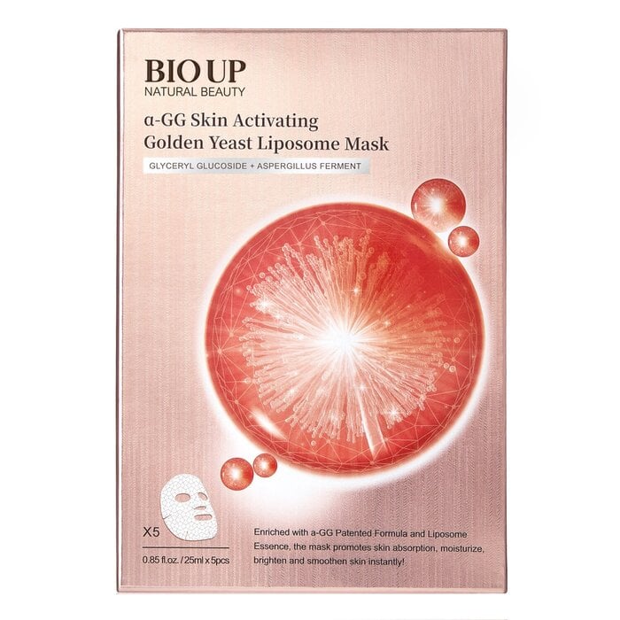(For KR) BIO UP a-GG Skin Activating Golden Yeast Liposome Mask (Exp Date: 9/5/2026) 5x25ml/0.84oz by Natural Beauty - Image 3