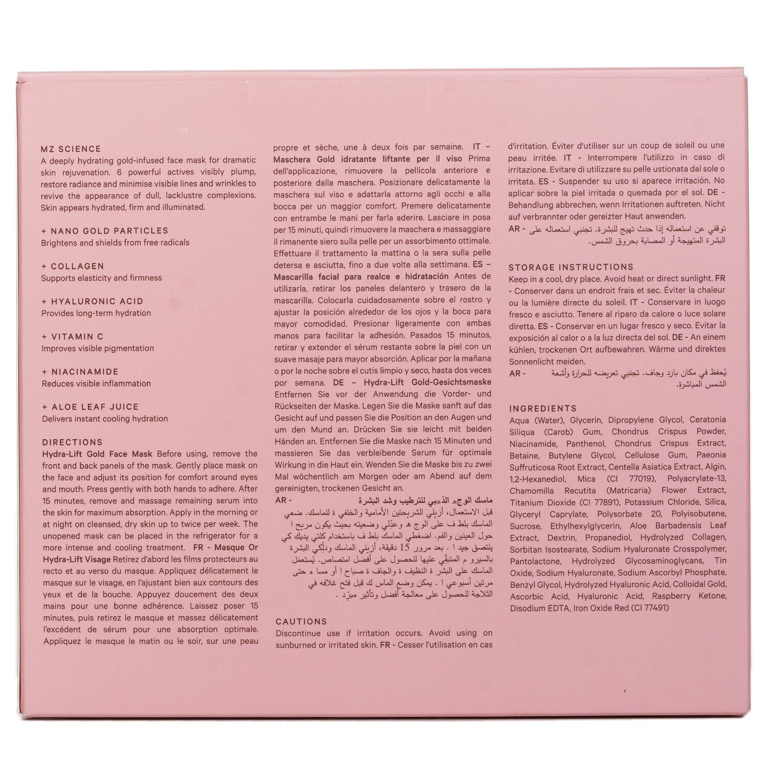 Hydra-Lift Gold Face Mask by MZ Skin - Image 3