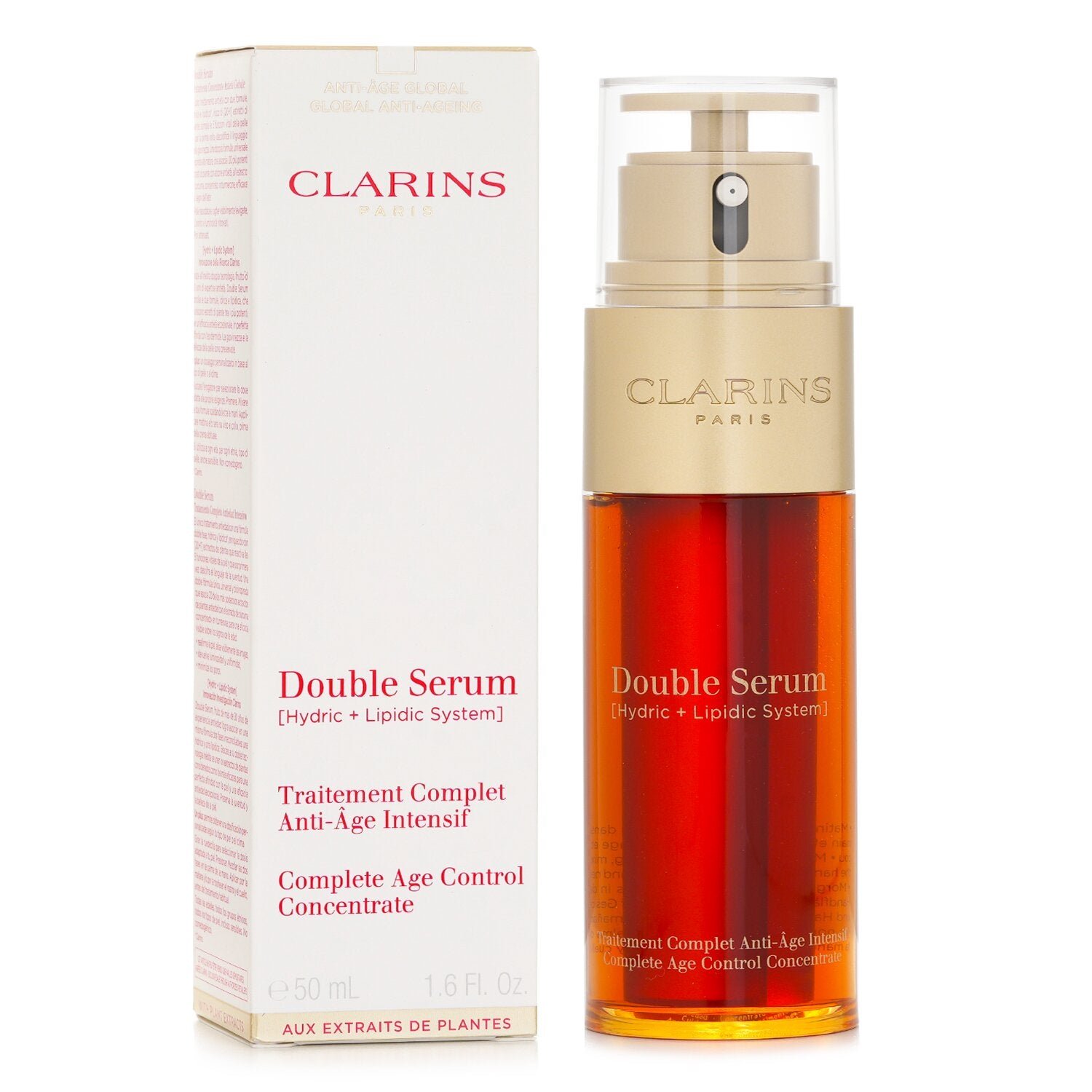 Double Serum (Hydric + Lipidic System) Complete Age Control Concentrate(Random Packaging) من Clarins - صورة 2
