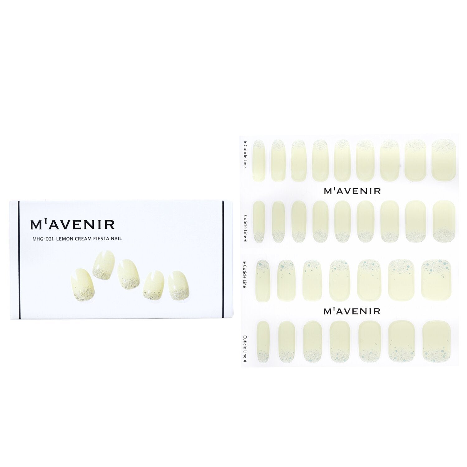 Nail Sticker (White) - # Lemon Cream Fiesta Nail by Mavenir - Image 1
