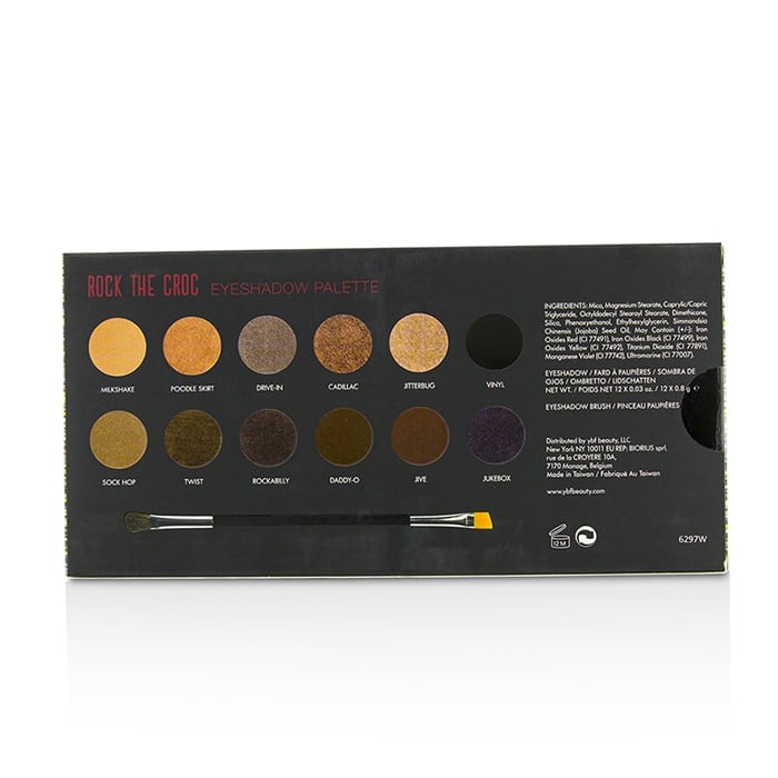 لوحة ظلال عيون Rock The Croc (12x ظلال عيون، 1x فرشاة ظلال عيون مزدوجة) من YBF Beauty - صورة 4