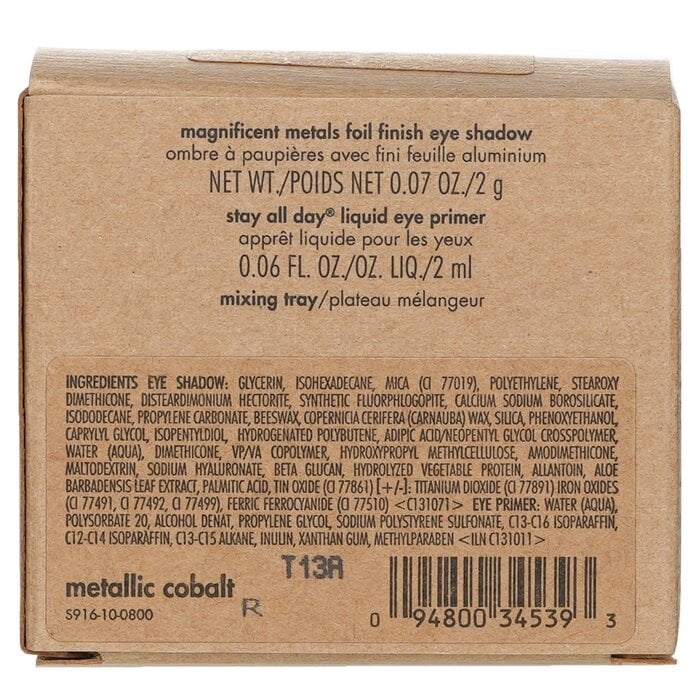 Magnificent Metals Foil Finish Eye Shadow With Mini Stay All Day Liquid Eye Primer - Metallic Cobalt 2pcs by Stila - Image 3