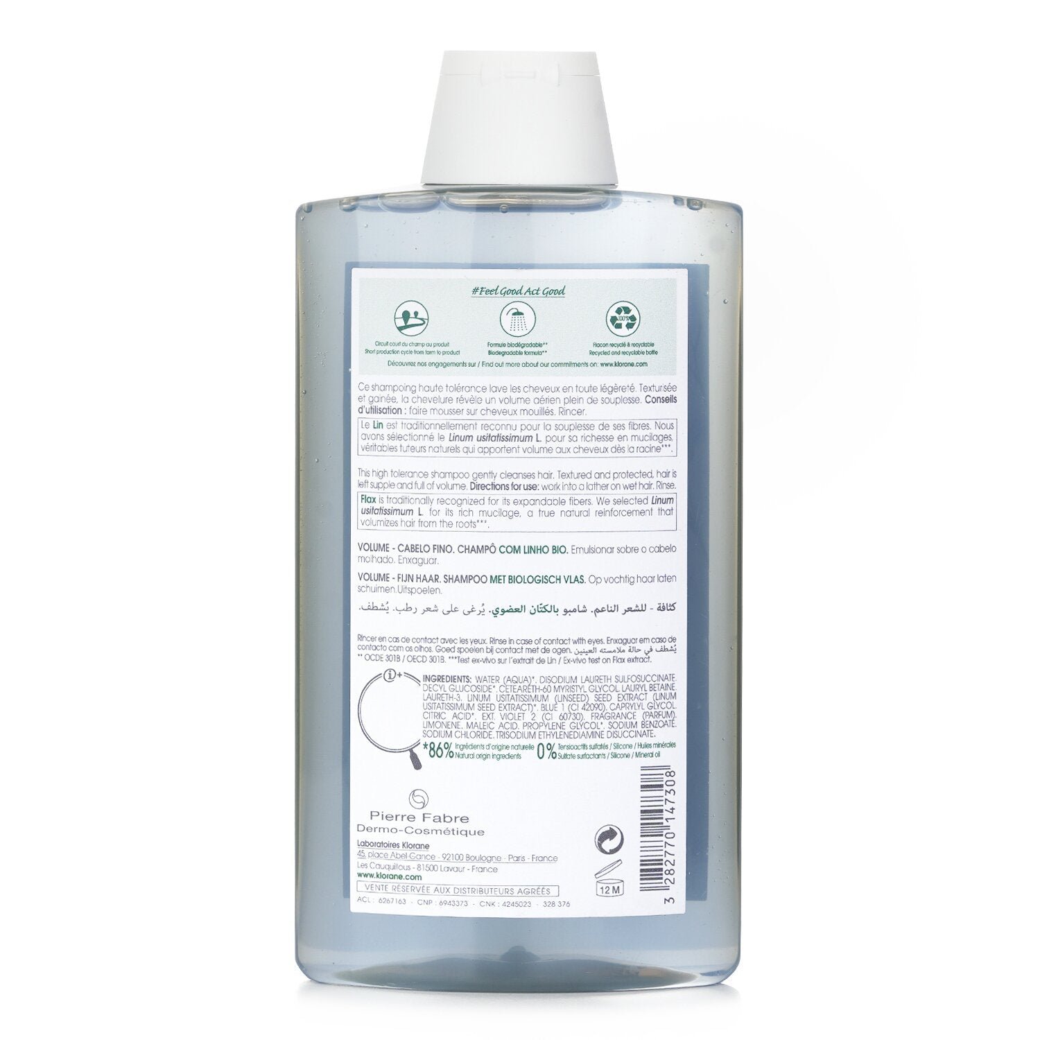 Shampoo With Organic Flax (Volume Fine Hair) by Klorane - Image 3