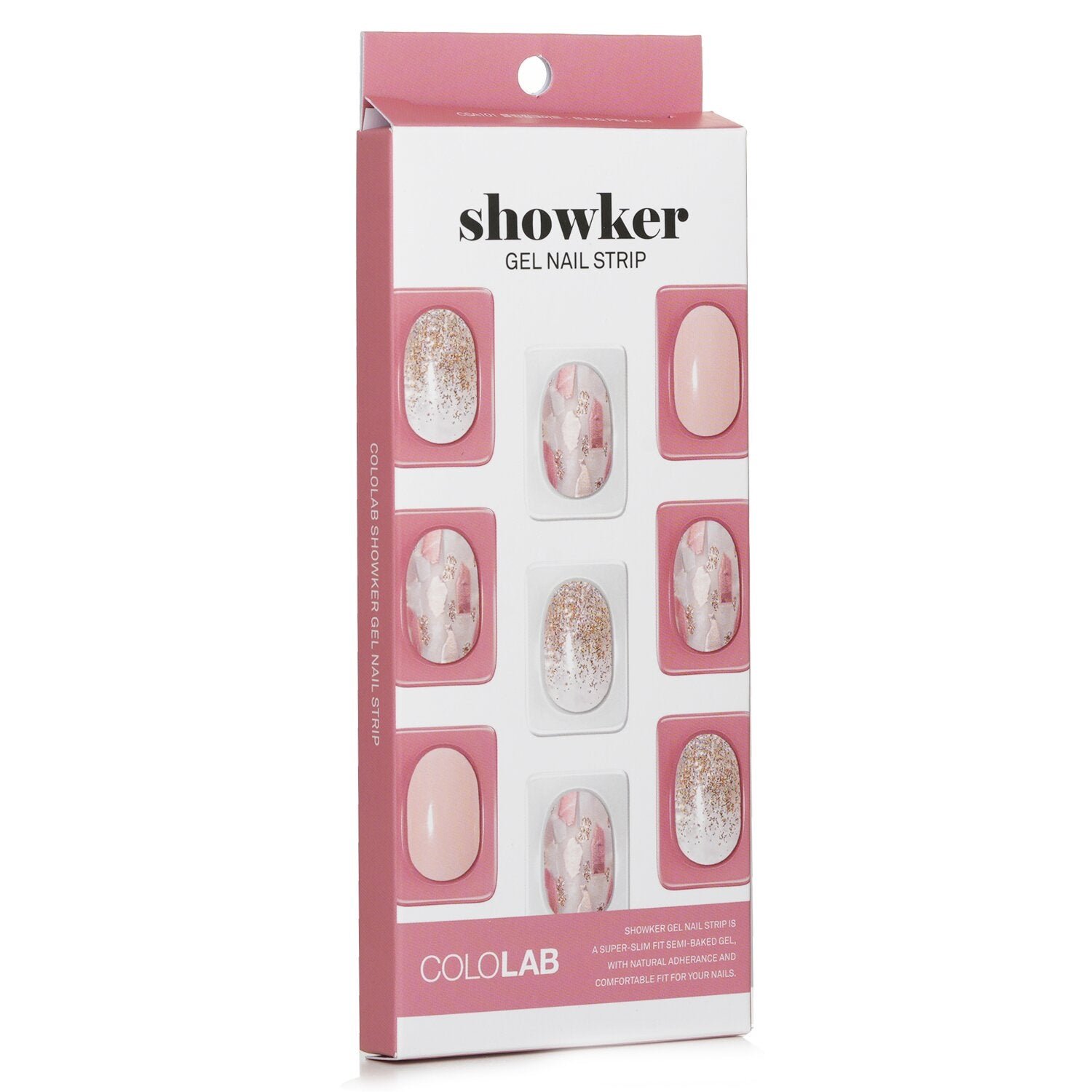 Showker Gel Nail Strip # CSA101 Bling Pink Art by Cololab - Image 2