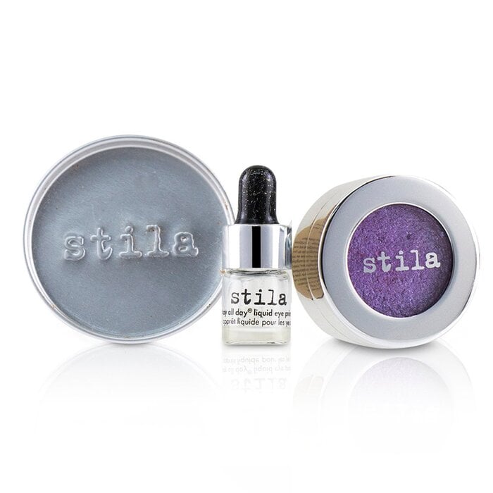ظلال عيون Magnificent Metals Foil Finish مع برايمر سائل صغير يدوم طوال النهار - # Metallic Violet 2pcs من Stila - صورة 1