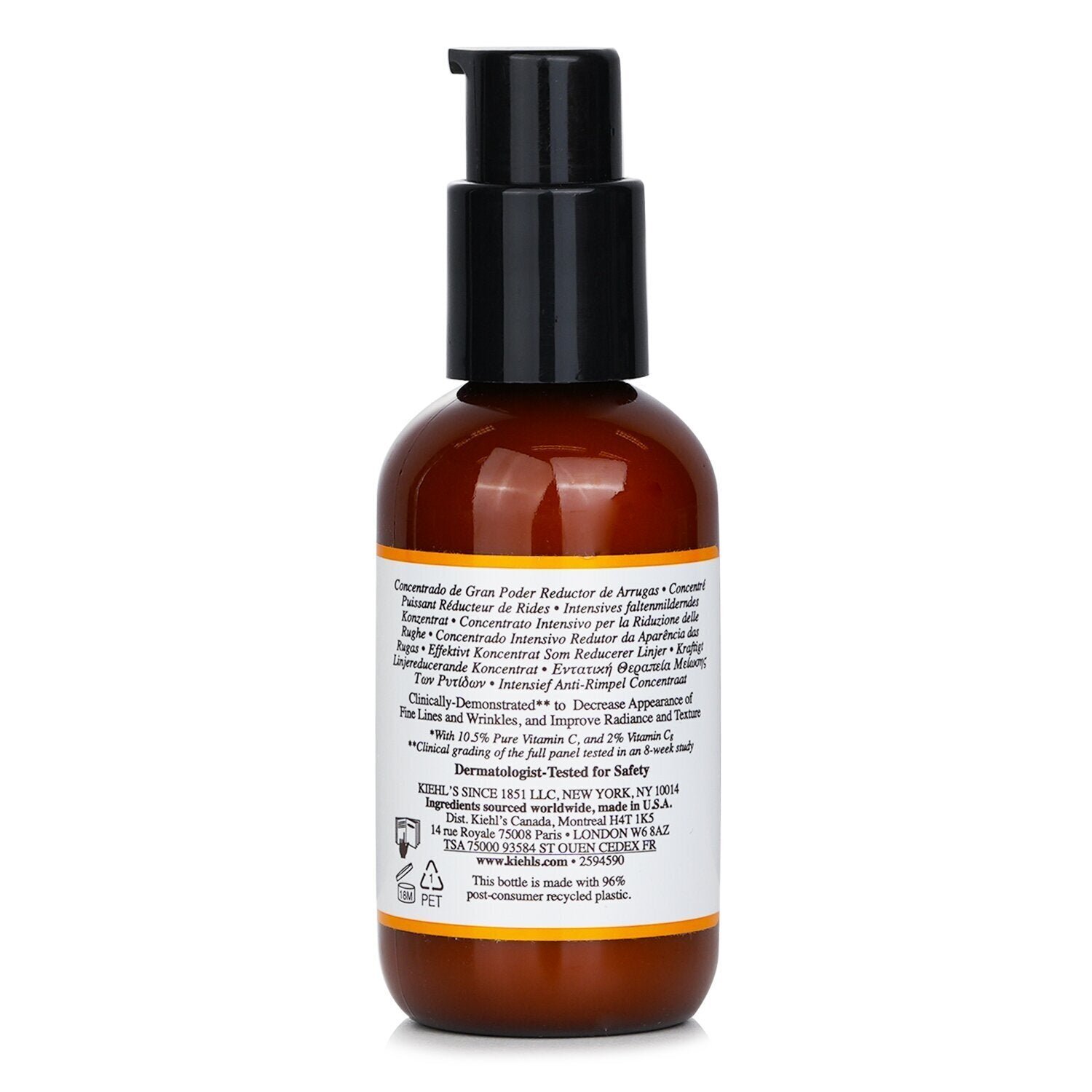 مركز فعال لتقليل الخطوط Dermatologist ( مع 12.5% فيتامين C + حامض الهيالورونيك ) من Kiehl's - صورة 3