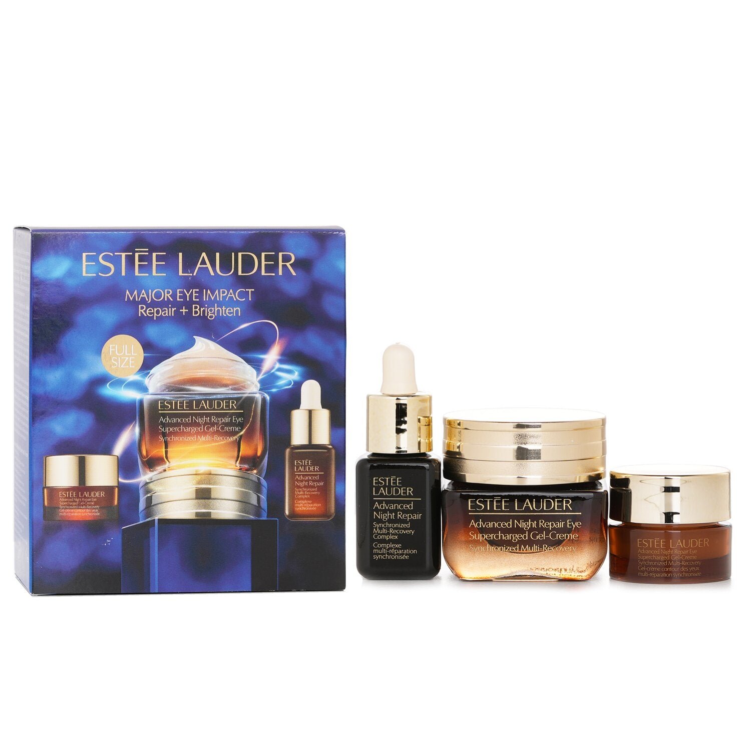Major Eye Impact Trio Repair + Brighten Skincare Set: ANR Eye Supercharged Gel Cream (15ml + 5ml) + Repair Serum 7ml by Estee Lauder - Image 1