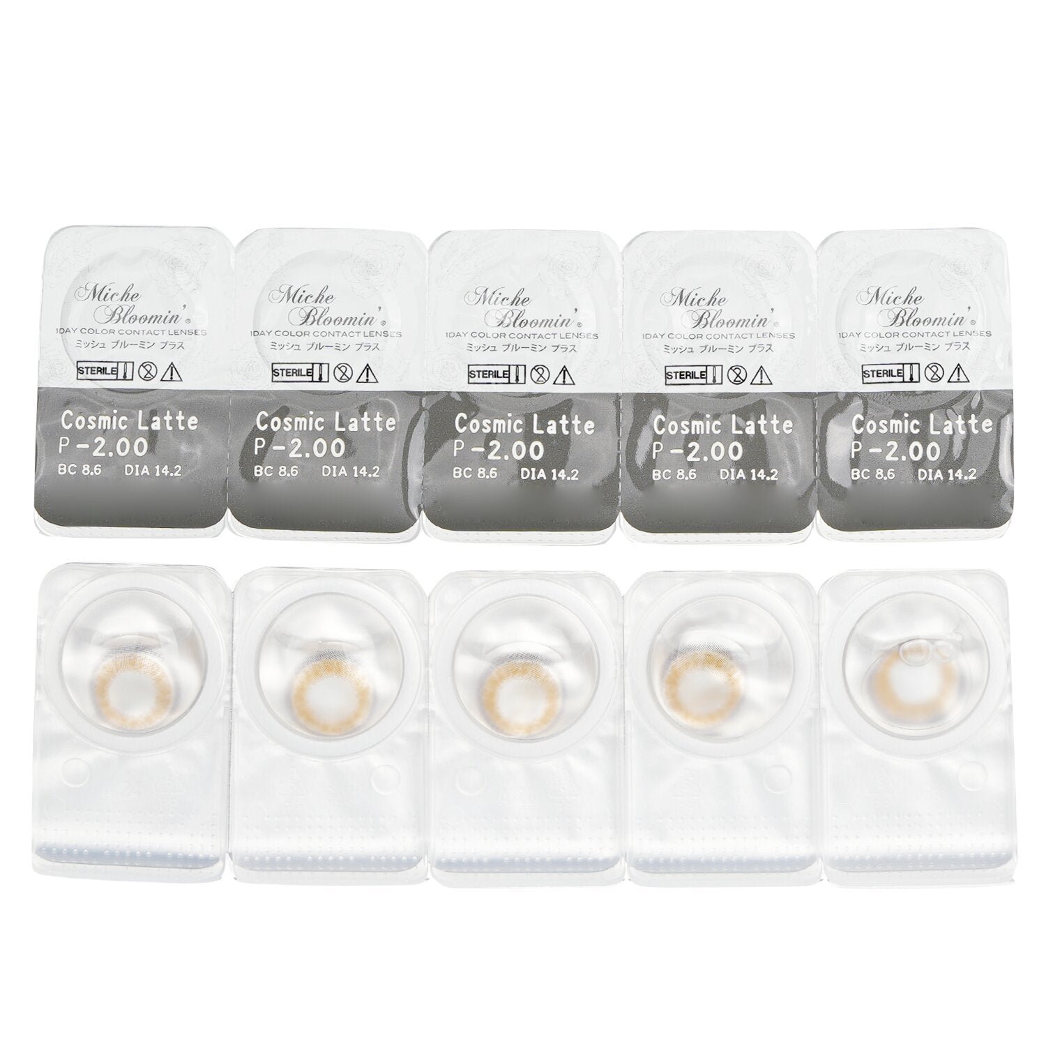 Iris Glow 1 Day Color Contact Lenses (502 Cosmic Latte) - - 2.00 by Miche Bloomin' - Image 2