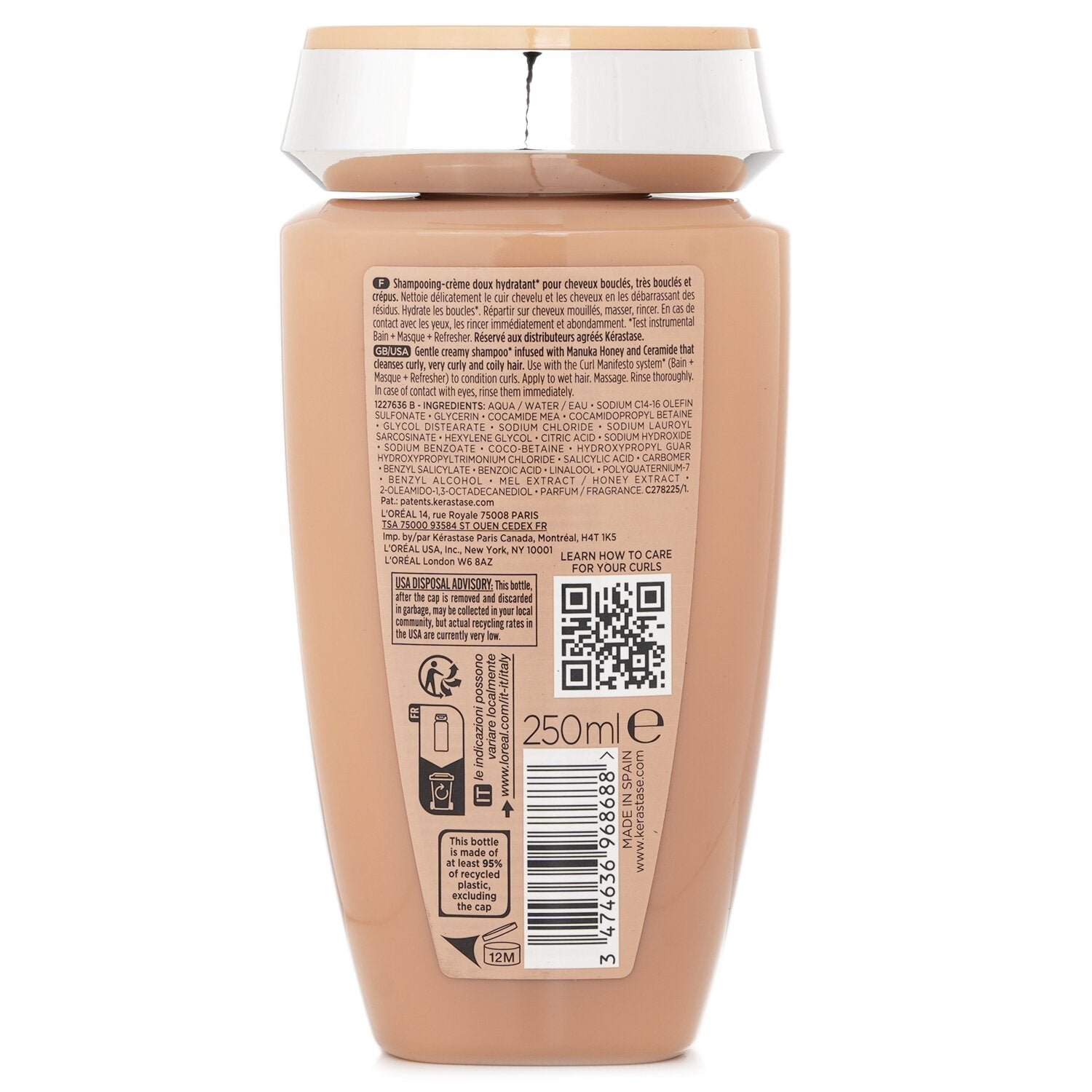 Curl Manifesto Bain Hydratation Douceur Gentle Hydrating Creamy Shampoo (For Curly, Very Curly & Coily Hair) by Kerastase - Image 3