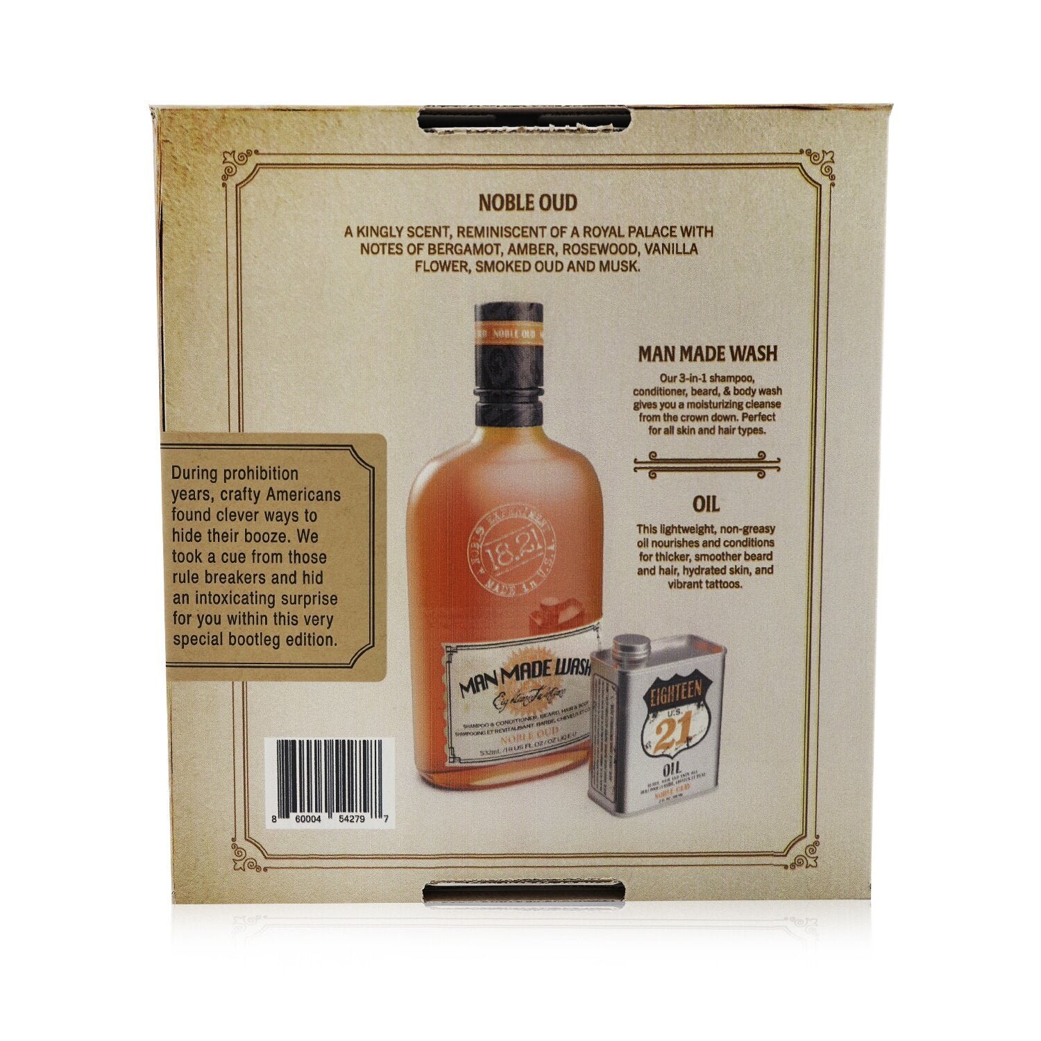Book of Good Grooming Gift Set Volume 5: Noble Oud (Wash 532ml + Oil 60ml ) by 18.21 Man Made - Image 3