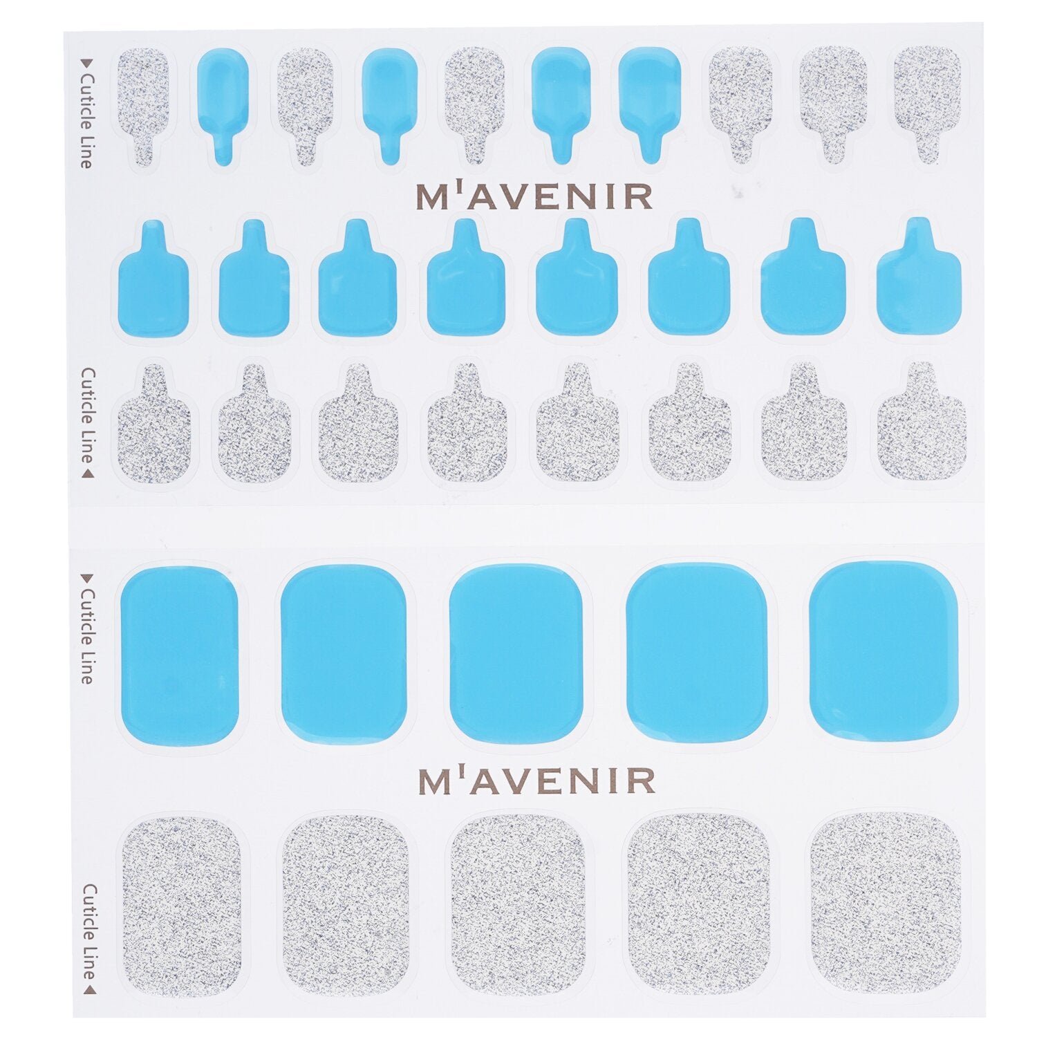 Nail Sticker (Assorted Colour) - # Dusty Blue Pedi by Mavenir - Image 2