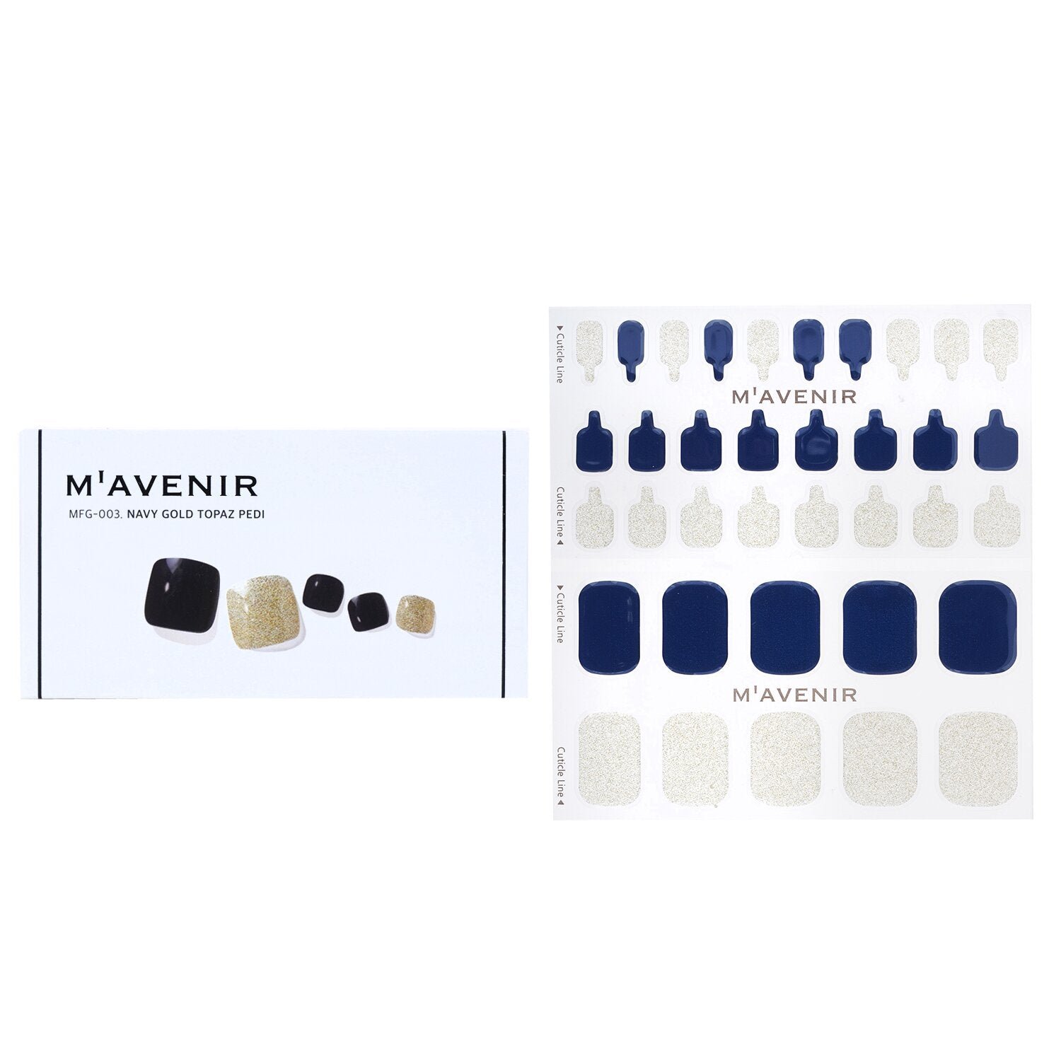 Nail Sticker (Blue) - # Navy Gold Topaz Pedi by Mavenir - Image 1