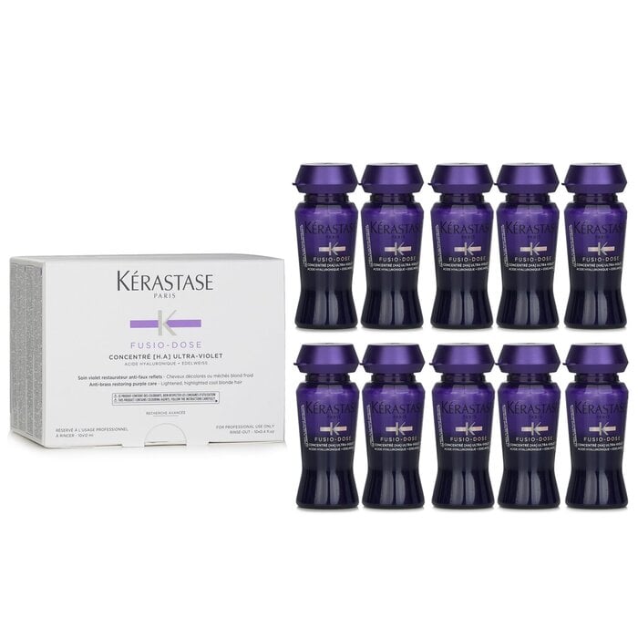 محلول مركز Fuso-Dose H.A Ultra-Violet (لشعر أشقر رائع مضاء) 10x12ml/0.4oz من Kerastase - صورة 1