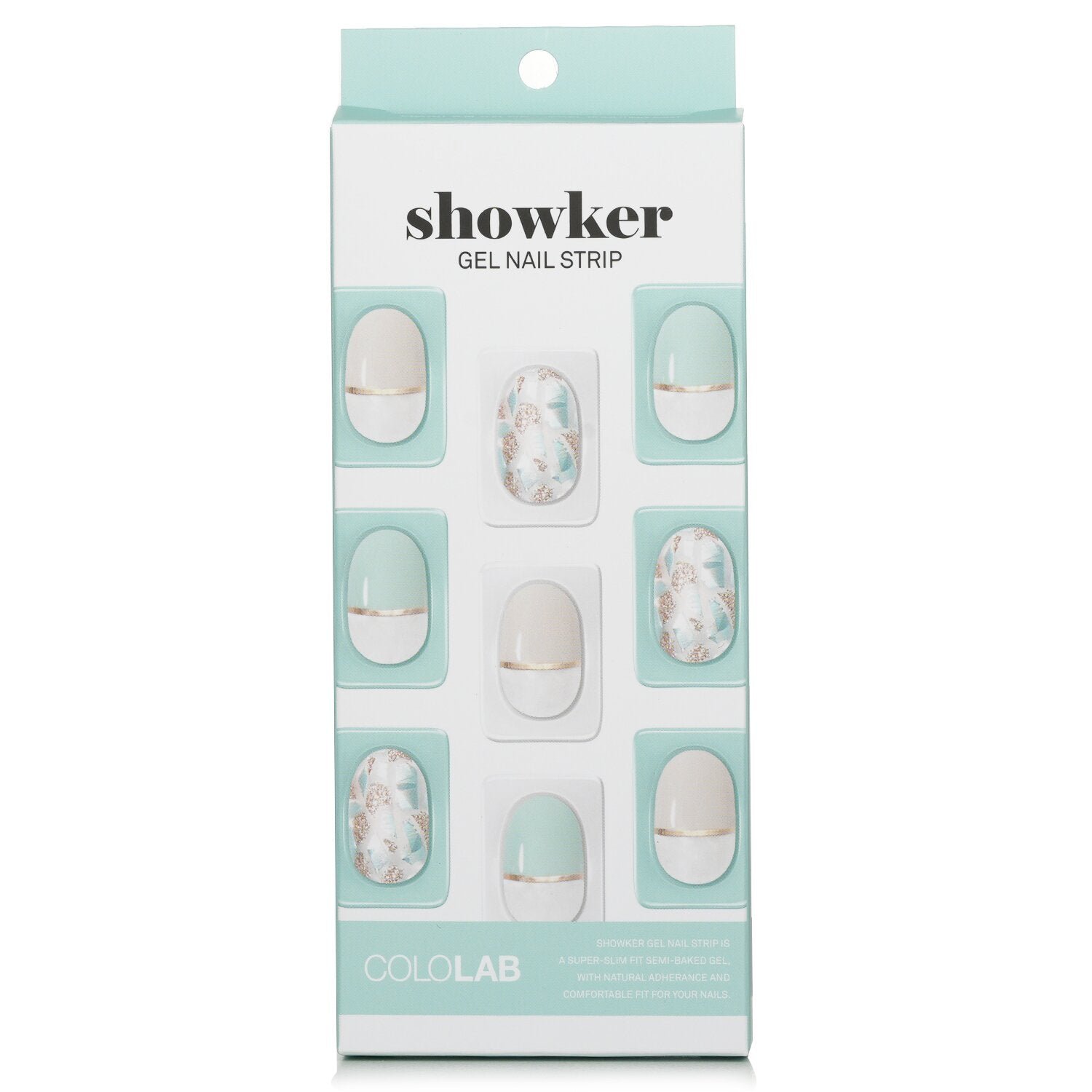 Showker Gel Nail Strip # CSA701 Jewel Shooting Mint by Cololab - Image 1