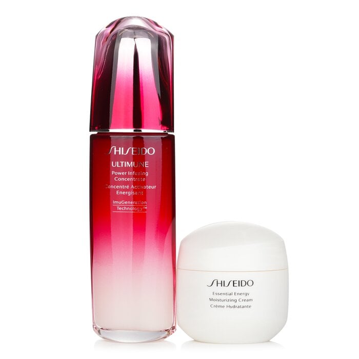 Defend & Regenerate Power Moisturizing Set: Ultimune Power Infusing Concentrate N 100ml + Essential Energy Moisturizing Cream 50 ml 2pcs by Shiseido - Image 2