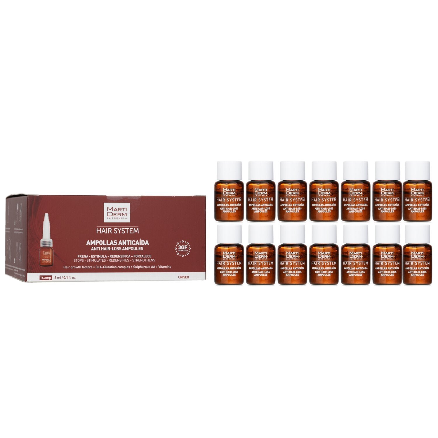 Hair System Anti Hair-Loss Ampoules Exp Date:10/31/2025 من Martiderm - صورة 1