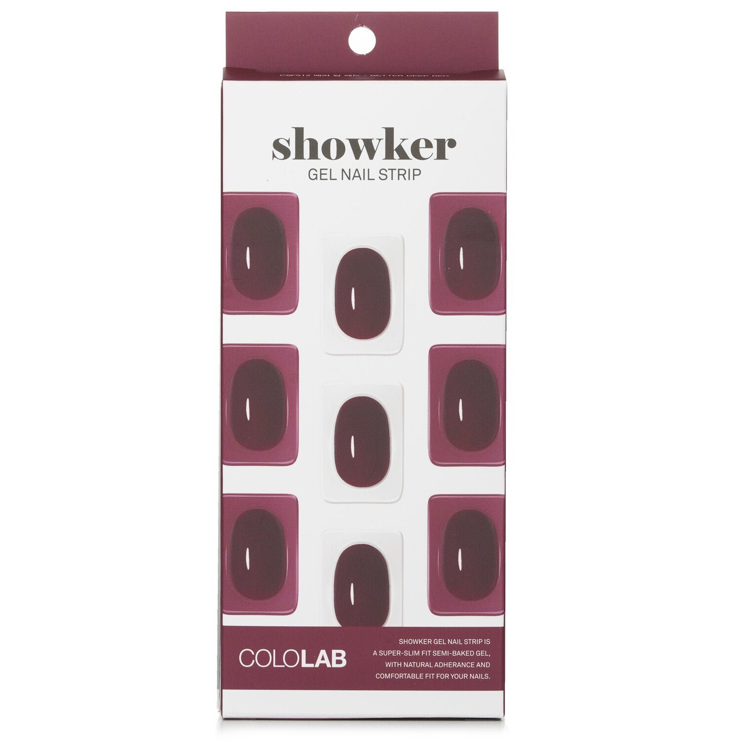 Showker Gel Nail Strip # CSF512 Better Deep Red by Cololab - Image 1