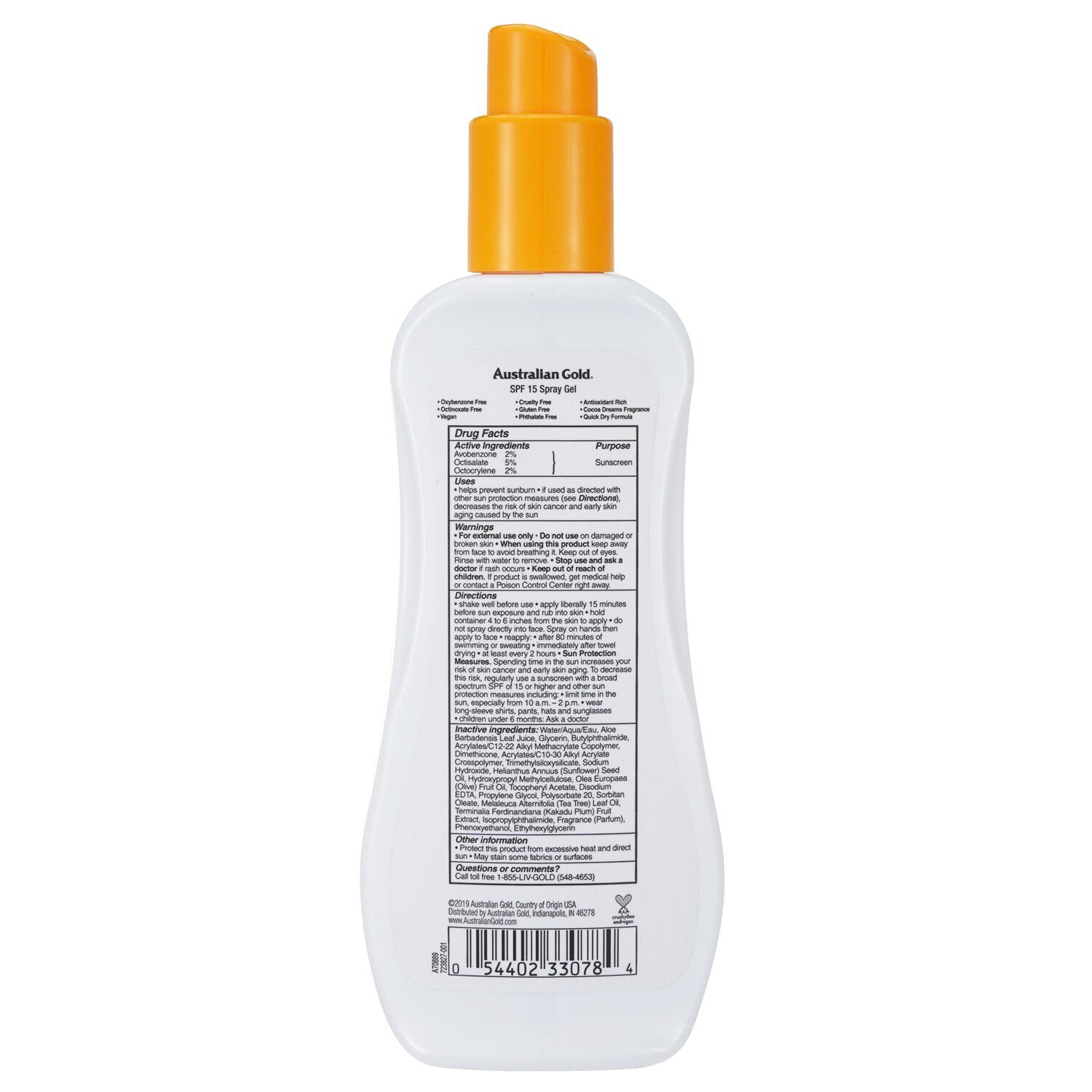 Spray Gel Sunscreen SPF 15 (Ultimate Hydration) by Australian Gold - Image 3