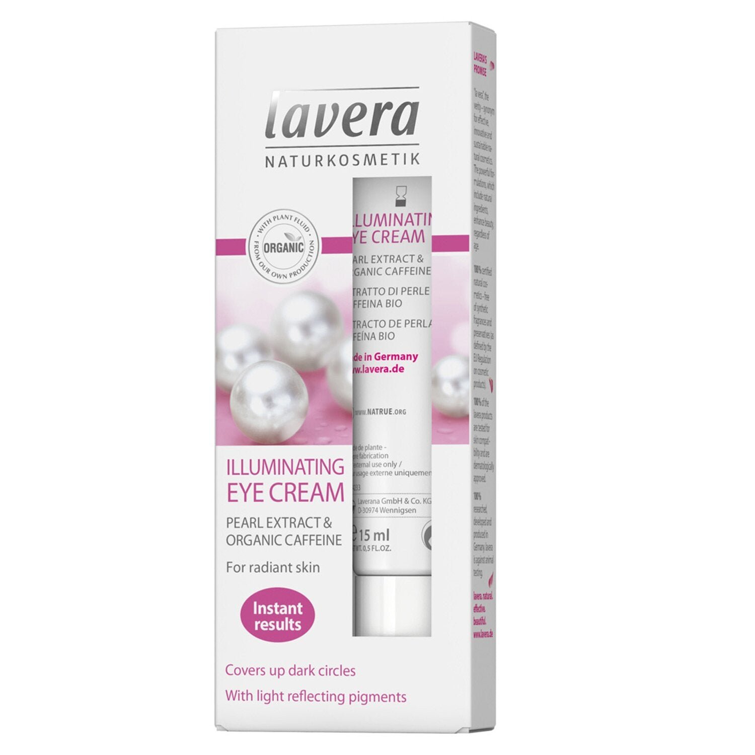 Organic Pearl Extract & Caffeine Illuminating Eye Cream by Lavera - Image 2