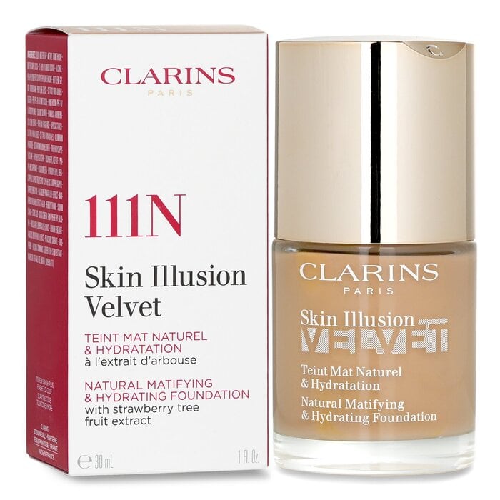 كريم أساس Skin Illusion Velvet Natural Matifying & Hydrating Foundation - # 111N 30ml/1oz من Clarins - صورة 2