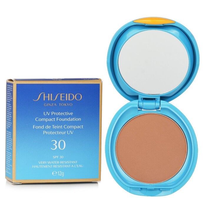 أساس مضغوط واقي من الأشعة فوق البنفسجية SPF 30 (حافظة + عبوة قابلة للتعبئة) - # بيج داكن من Shiseido - صورة 5