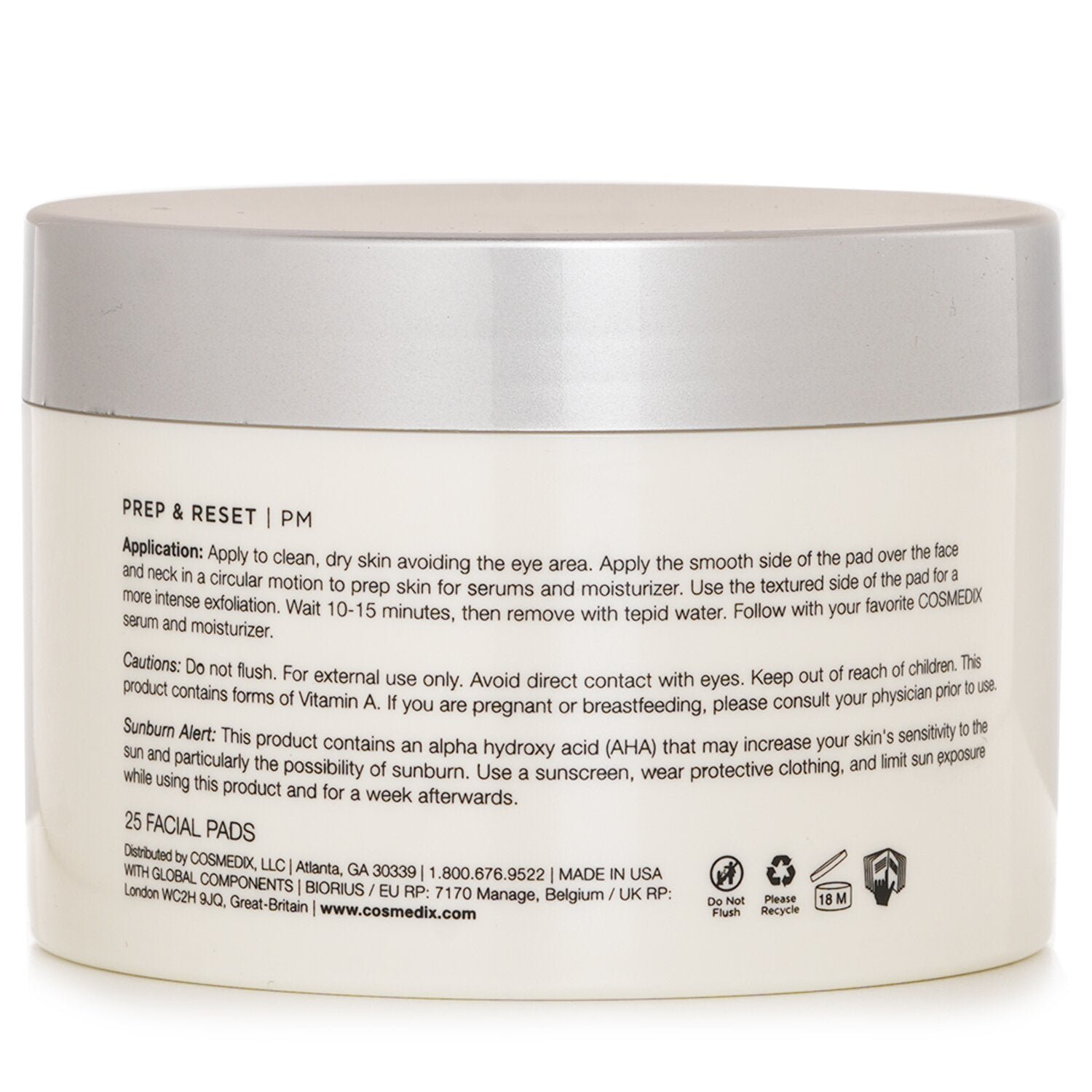Prep & Reset Dual Sided Lactic Acid Exfoliating Facial Pads من CosMedix - صورة 3
