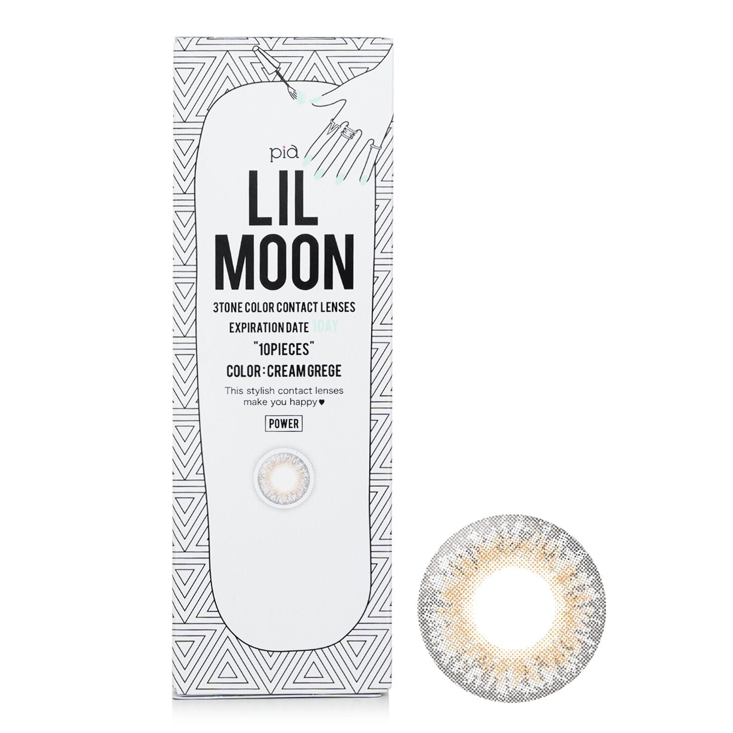 Lilmoon Cream Grege 1 Day Color Contact Lenses - - 2.00 by Pia - Image 1