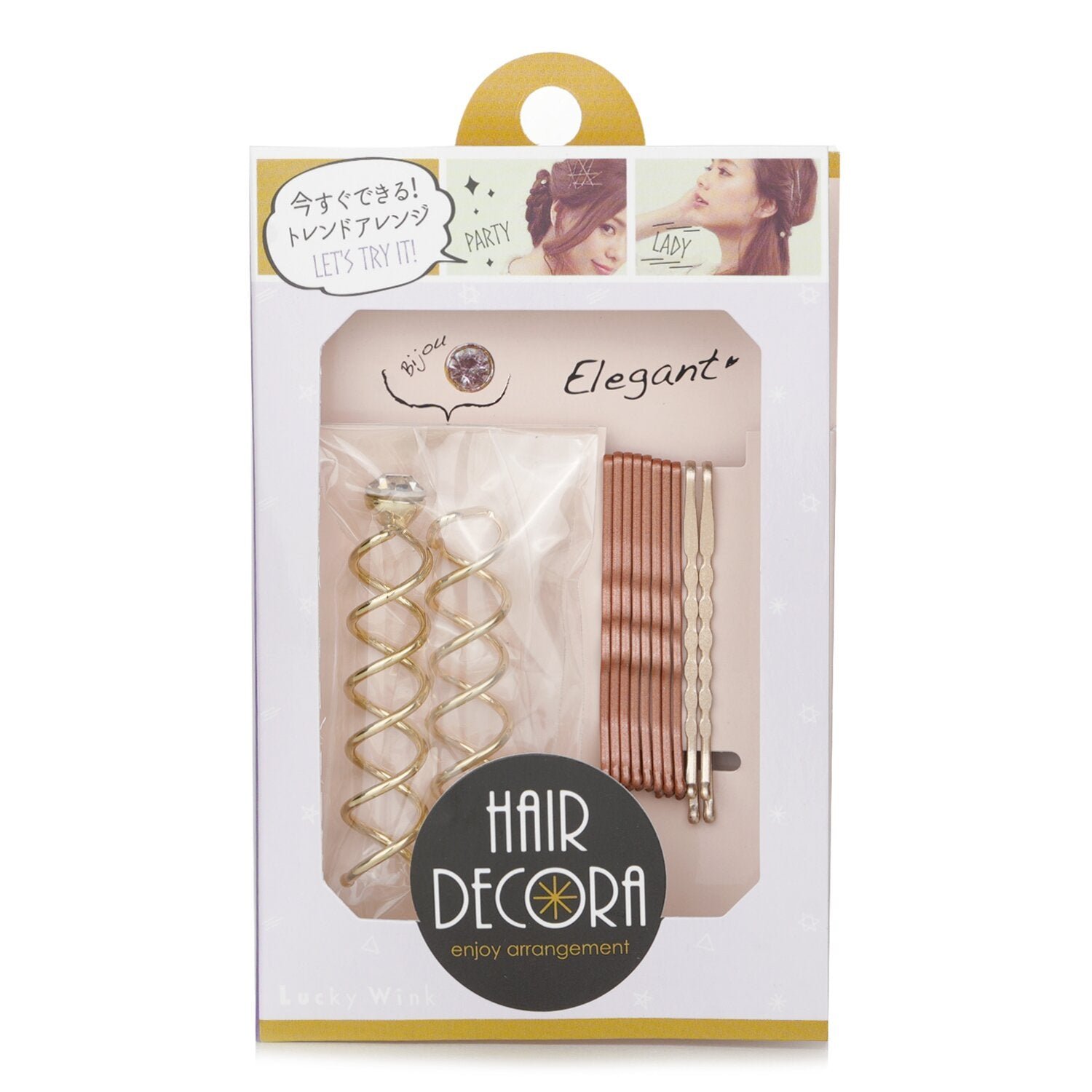 Cute Hairpin Set (Pink And Gold Combination) من Lucky Trendy - صورة 1