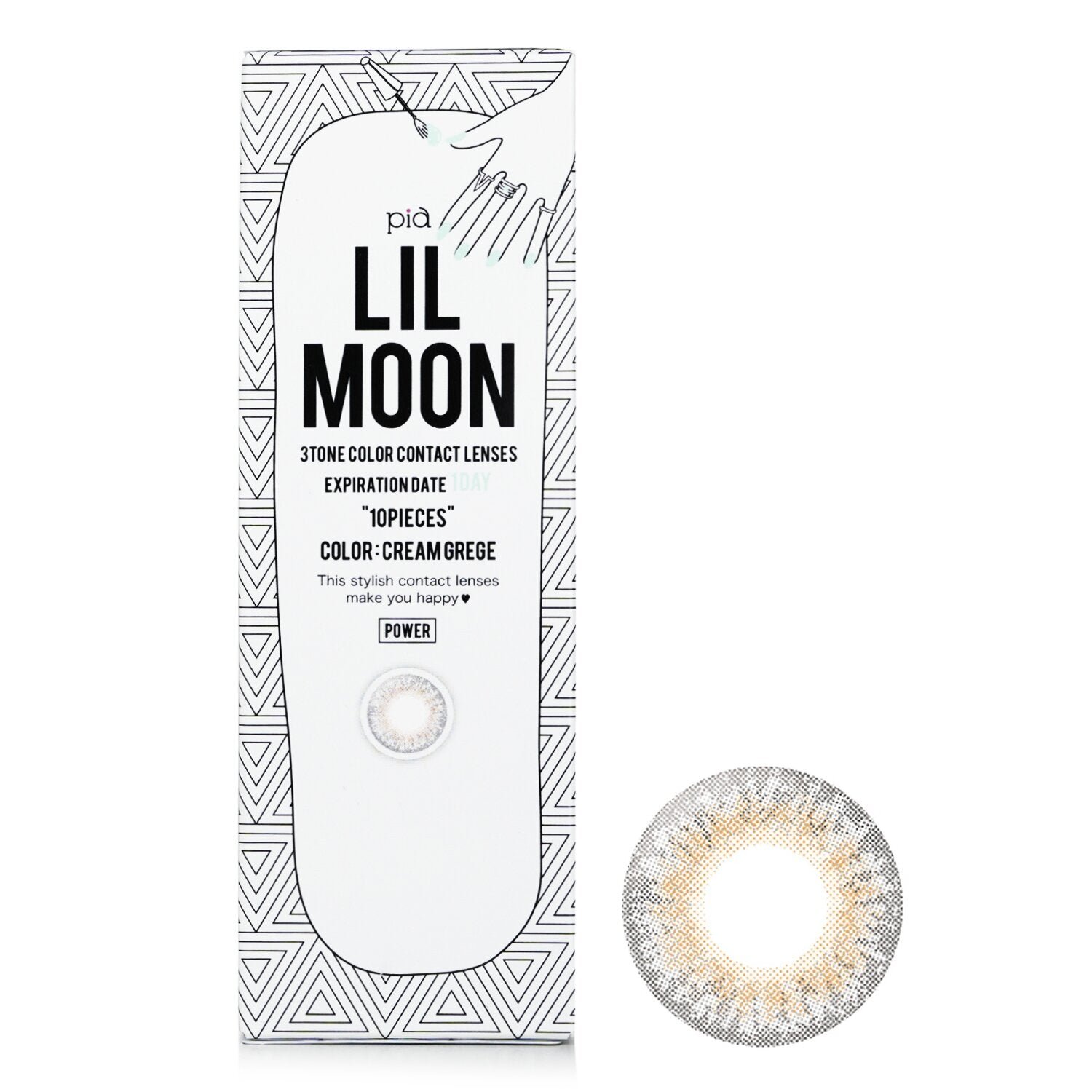 Lilmoon Cream Grege 1 Day Color Contact Lenses - - 4.00 by Pia - Image 1