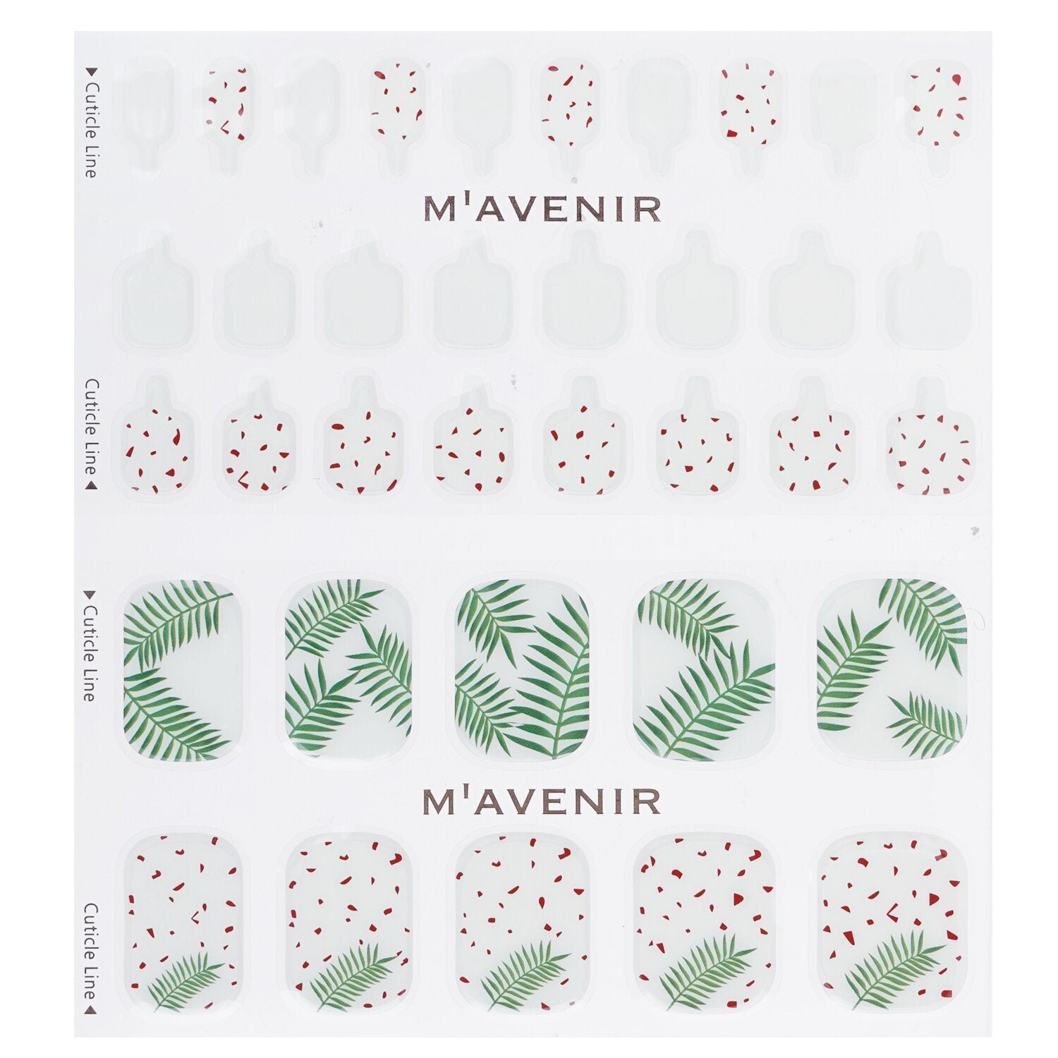 Nail Sticker (Patterned) - # Greenery Pedi by Mavenir - Image 2