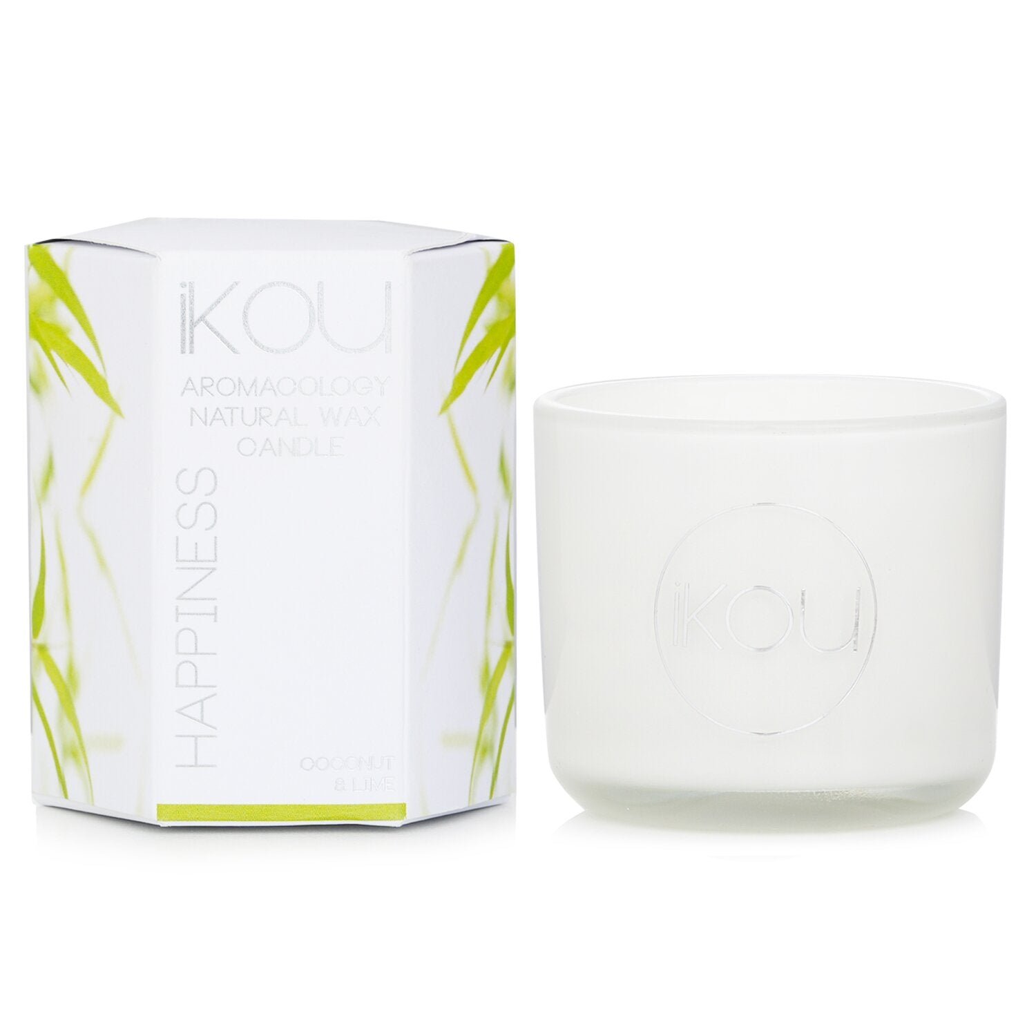 زجاجة شمع طبيعية Eco-Luxury Aromacology - Happiness (جوز الهند والزيزفون) من iKOU - صورة 2