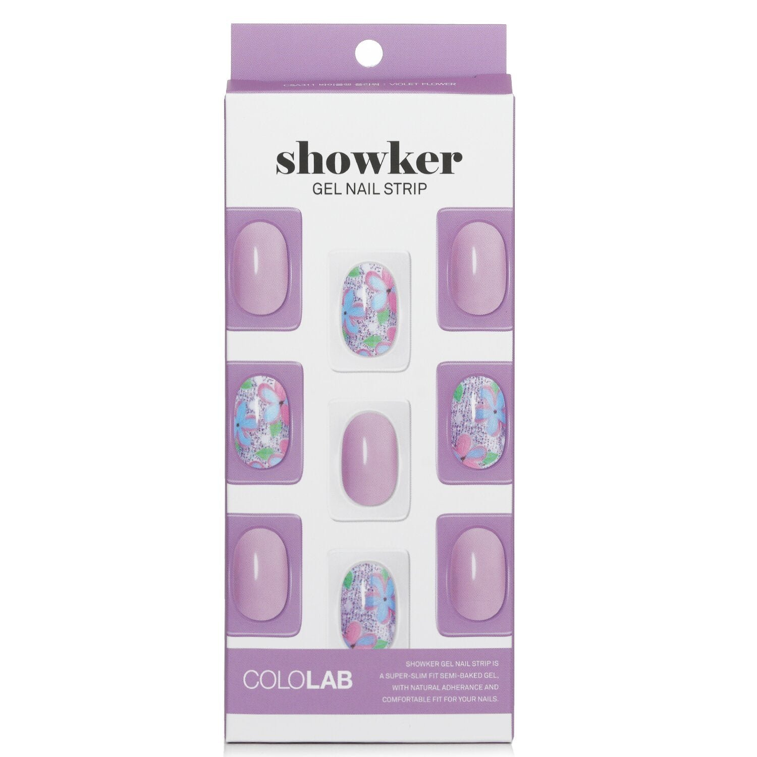 Showker Gel Nail Strip # CSA311 Violet Flower من Cololab - صورة 1