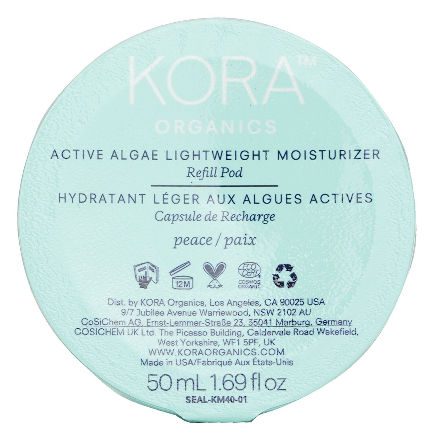 إعادة تعبئة مرطب الطحالب النشط خفيف الوزن من Kora Organics - صورة 1