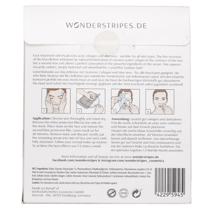 Moisturizing Booster Biocellulose Facemask 5pcs by WONDERSTRIPES - Image 3
