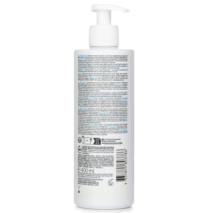 Lipikar Baume Light AP+M Moisturiser 400ml/13.5oz by La Roche Posay - Image 6