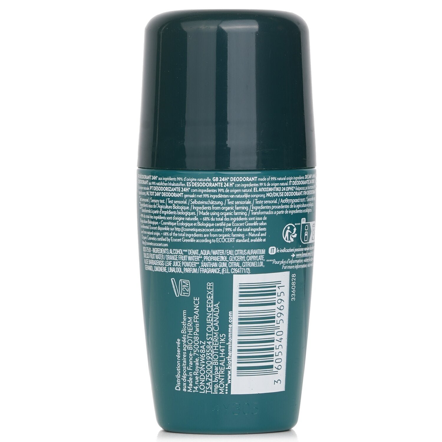 Homme Day Control Natural Protection 24H Organic Certified Deodorant by Biotherm - Image 3