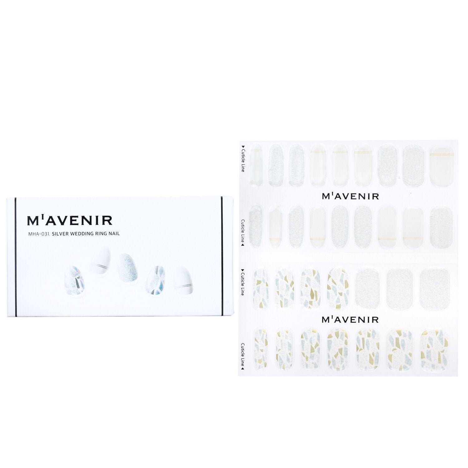 Nail Sticker (White) - # Silver Wedding Ring Nail by Mavenir - Image 1