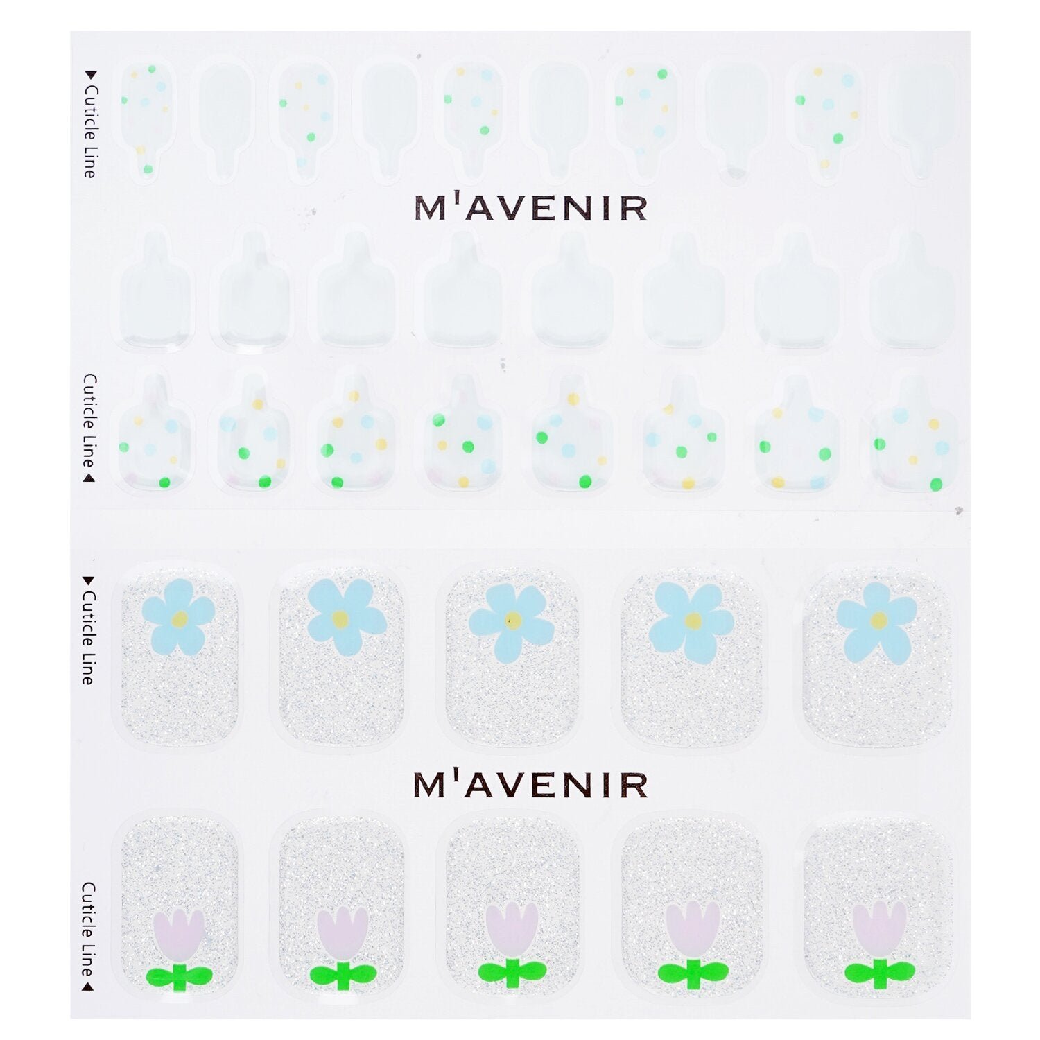 Nail Sticker (White) - # Small Garden Pedi by Mavenir - Image 2