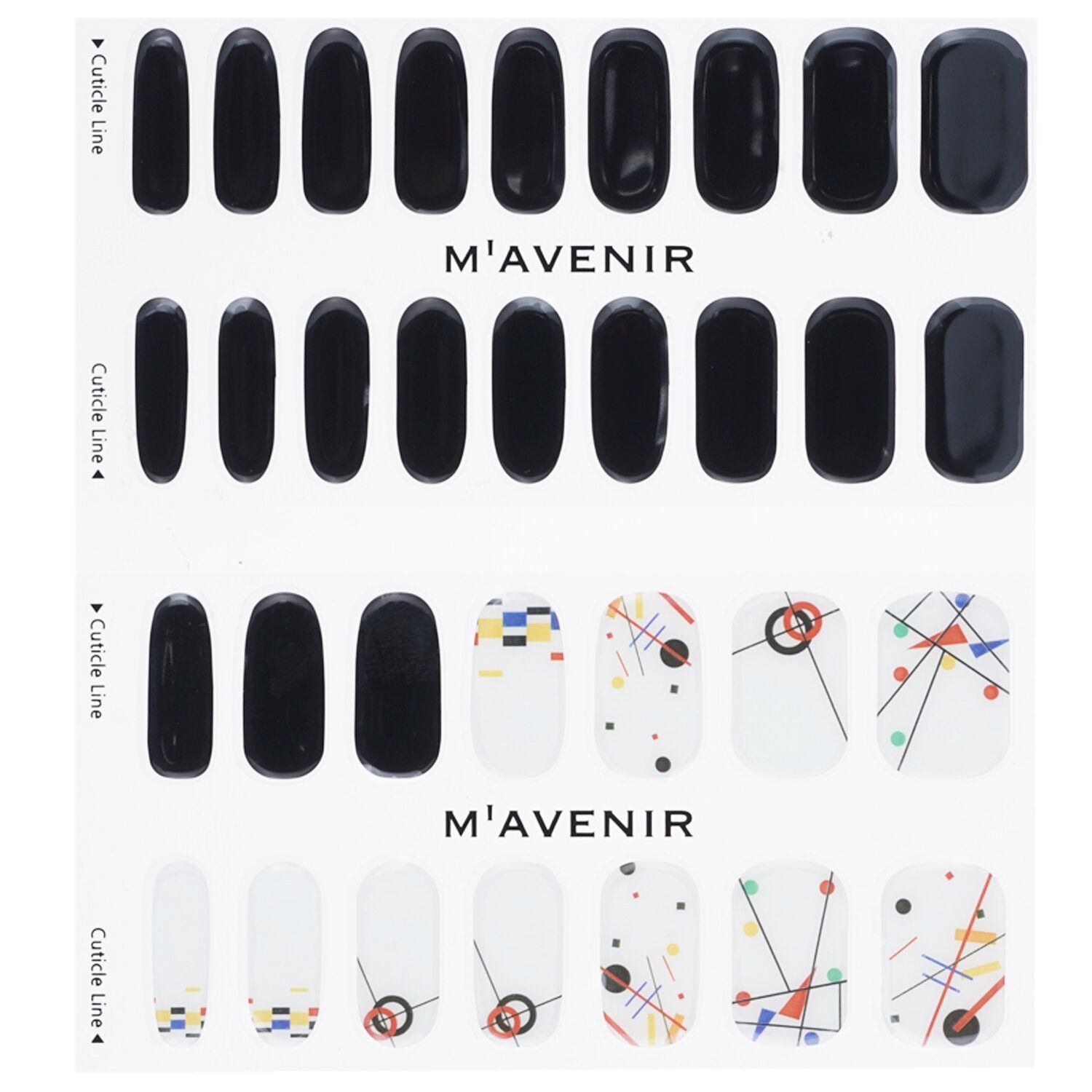 Nail Sticker (Black) - # Kandinsky Segment Nail by Mavenir - Image 2