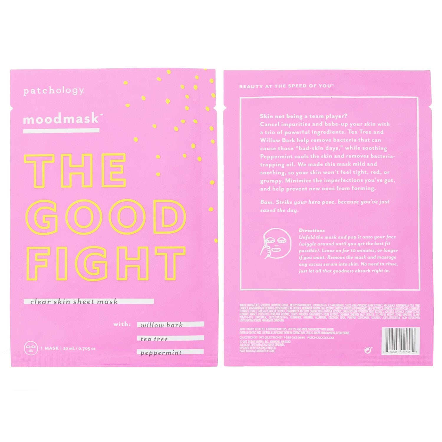 Moodmask The Good Fight Clear Skin Sheet Mask من Patchology - صورة 2