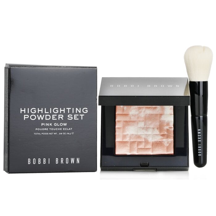مجموعة بودرة هايلايت (بودرة هايلايت عدد 1 + فرشاة صغيرة للوجه) - # إشراقة زهرية 2pcs من Bobbi Brown - صورة 2