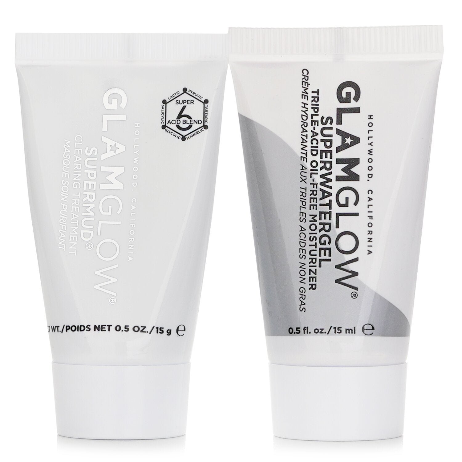 Pore-Clearing & Minimizing Set: Supermud Clearing Treatment 15g + Superwatergel Moisturizer 15ml by Glamglow - Image 2