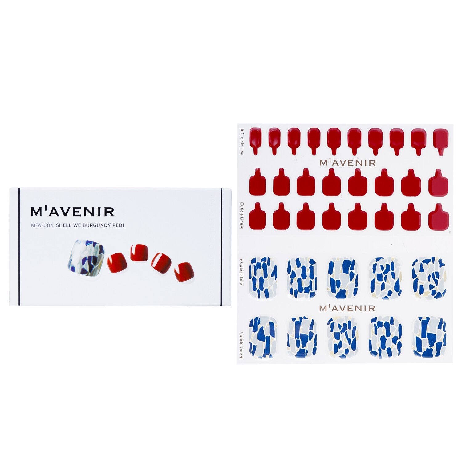 Nail Sticker (Patterned) - # Shell We Burgundy Pedi by Mavenir - Image 1
