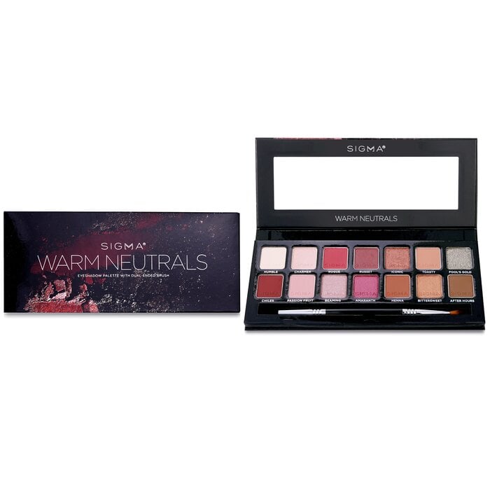 لوحة ظلال عيون Warm Neutrals (ظلال عيون عدد 14 + فرشاة ظلال ثنائية عدد 1) 19.04g/0.67oz من سيجما بيوتي - صورة 2
