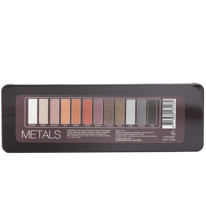 Eyeshadow Palette (12x Eyeshadow, 2x Applicator) - Metals 12g/0.42oz by BYS - Image 3
