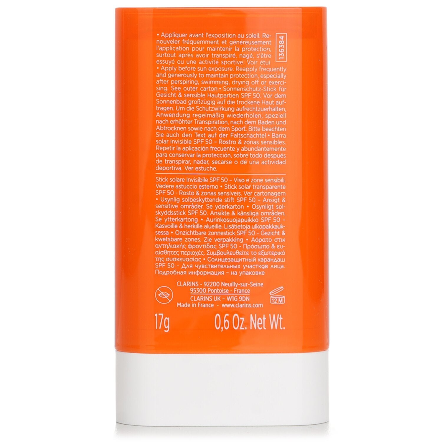 Invisible Sun Care Stick SPF50 High Protection - For Sensitive Areas (Random Packaging) by Clarins - Image 3