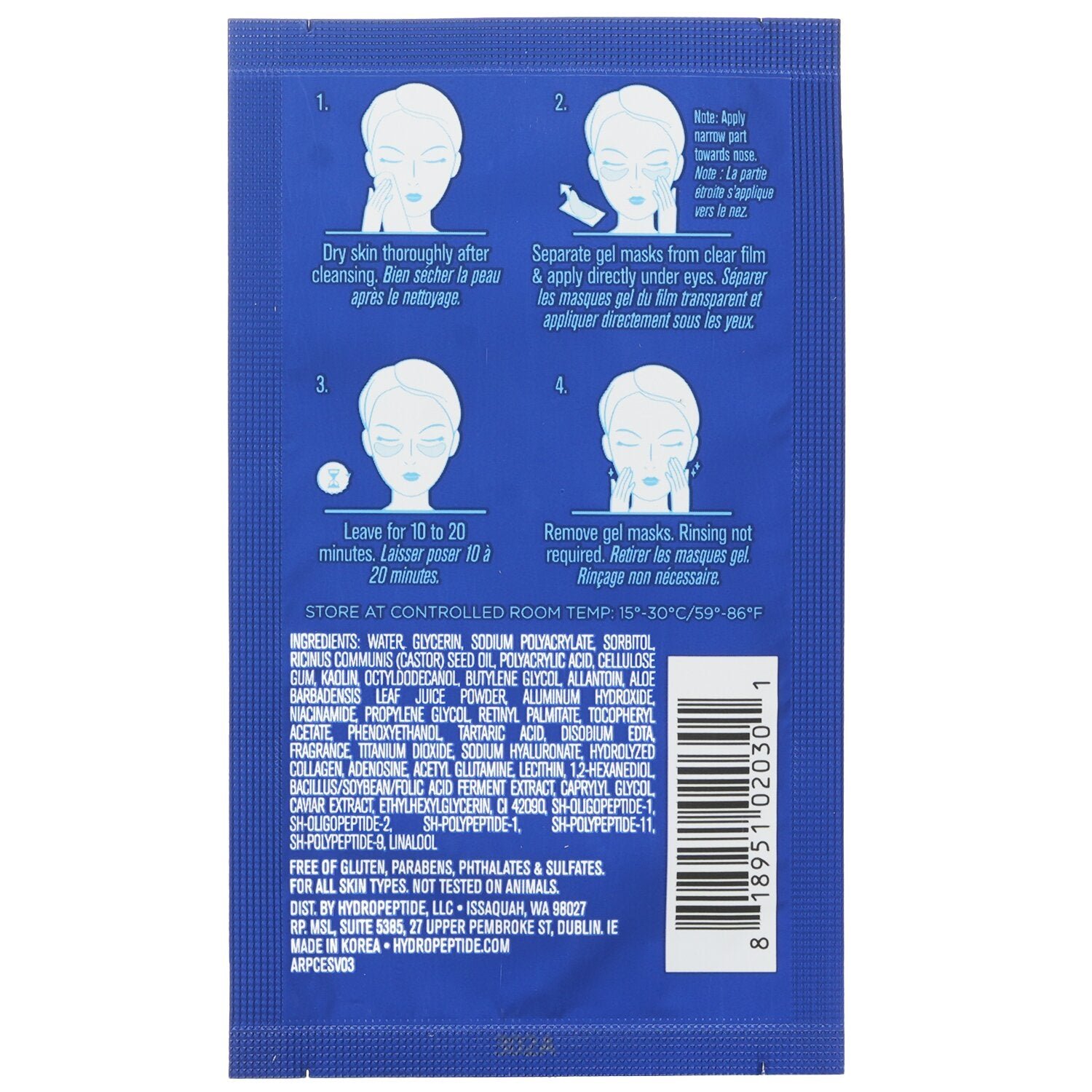 Polypeptide Collagel+ Line Lifting Hydrogel Mask For Eye by HydroPeptide - Image 3